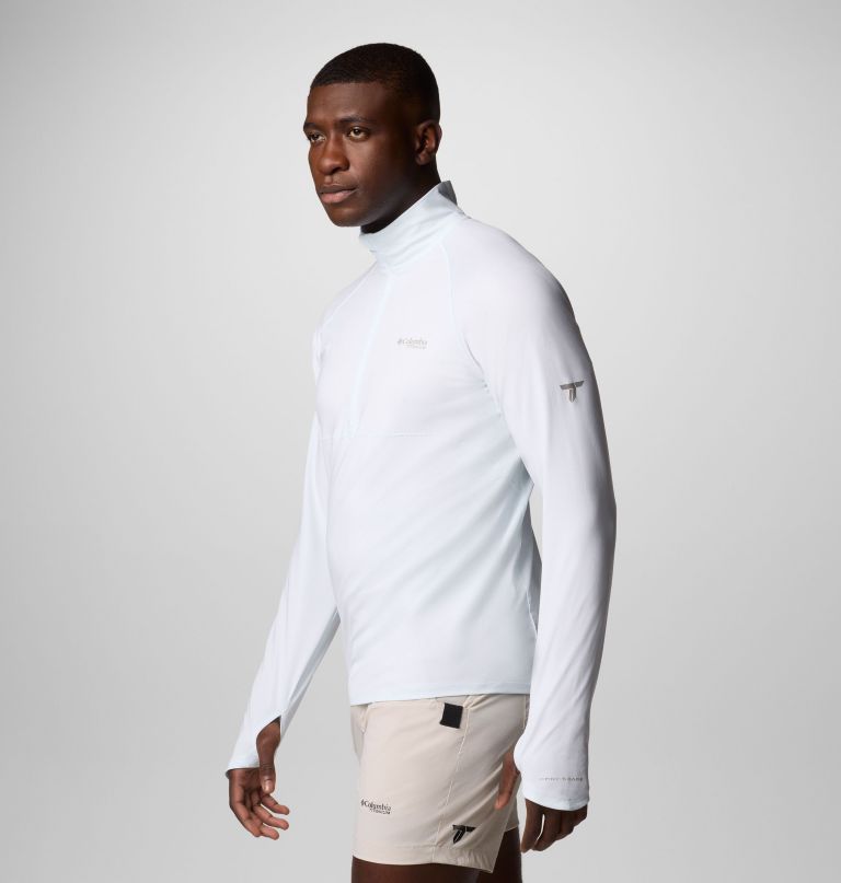 camisa masculina summit valley de manga comprida com meio zíper