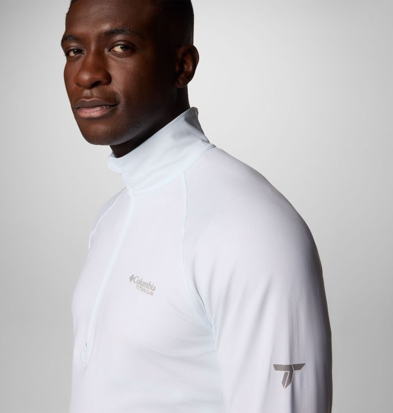 camisa masculina summit valley de manga comprida com meio zíper