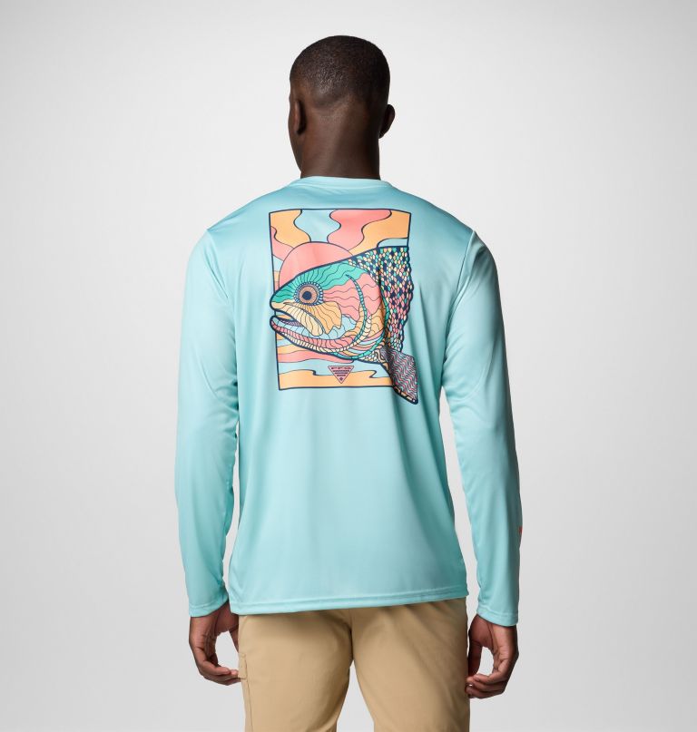 camisa de manga comprida masculina terminal tackle pfg fish shine