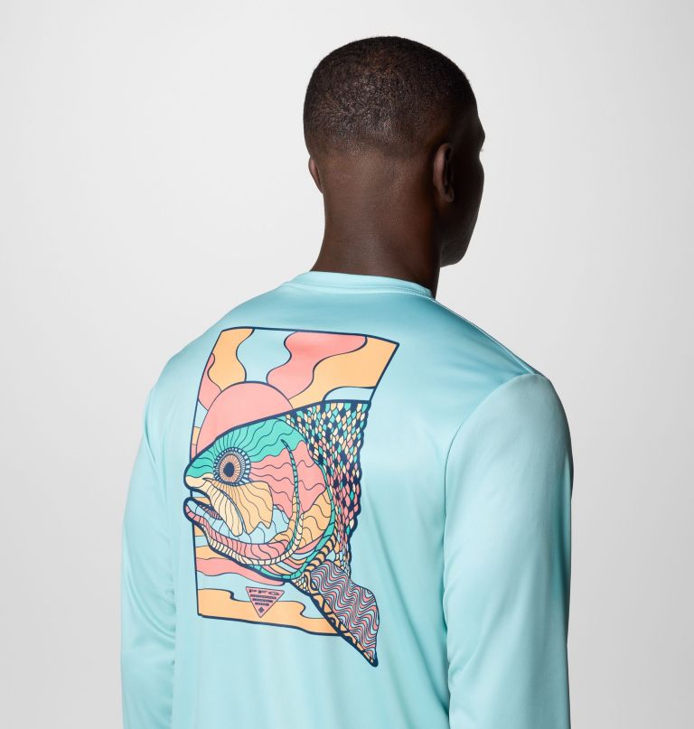 camisa de manga comprida masculina terminal tackle pfg fish shine