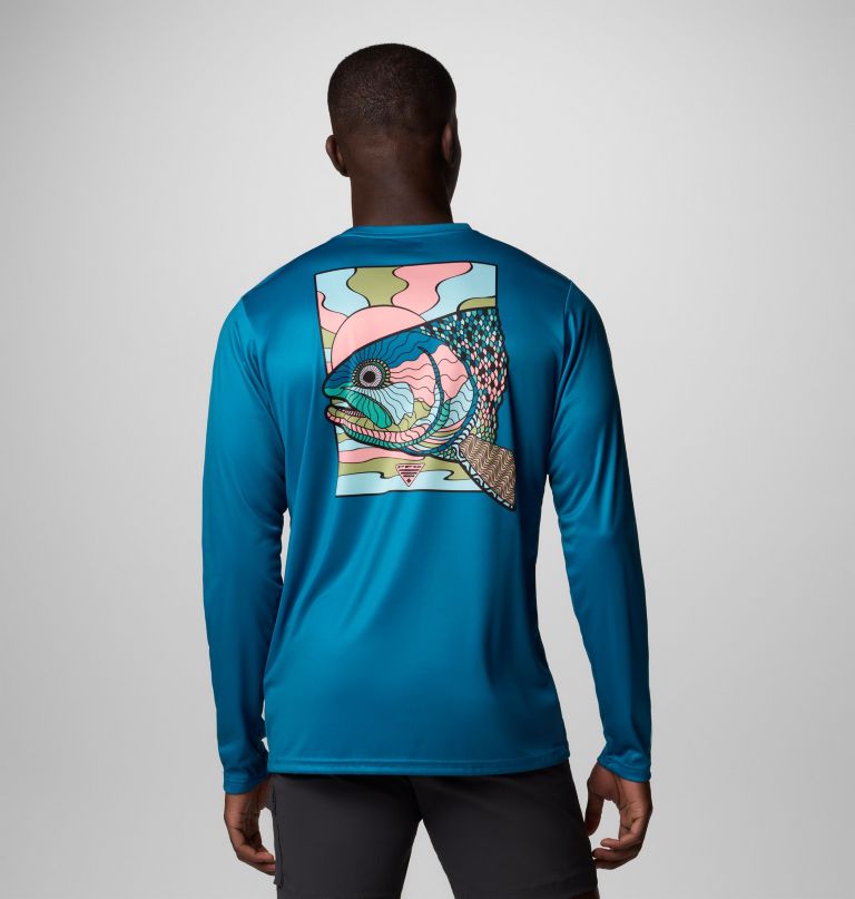 camisa de manga comprida masculina terminal tackle pfg fish shine