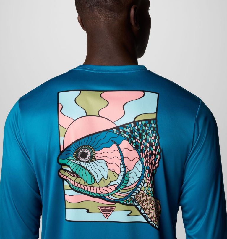 camisa de manga comprida masculina terminal tackle pfg fish shine