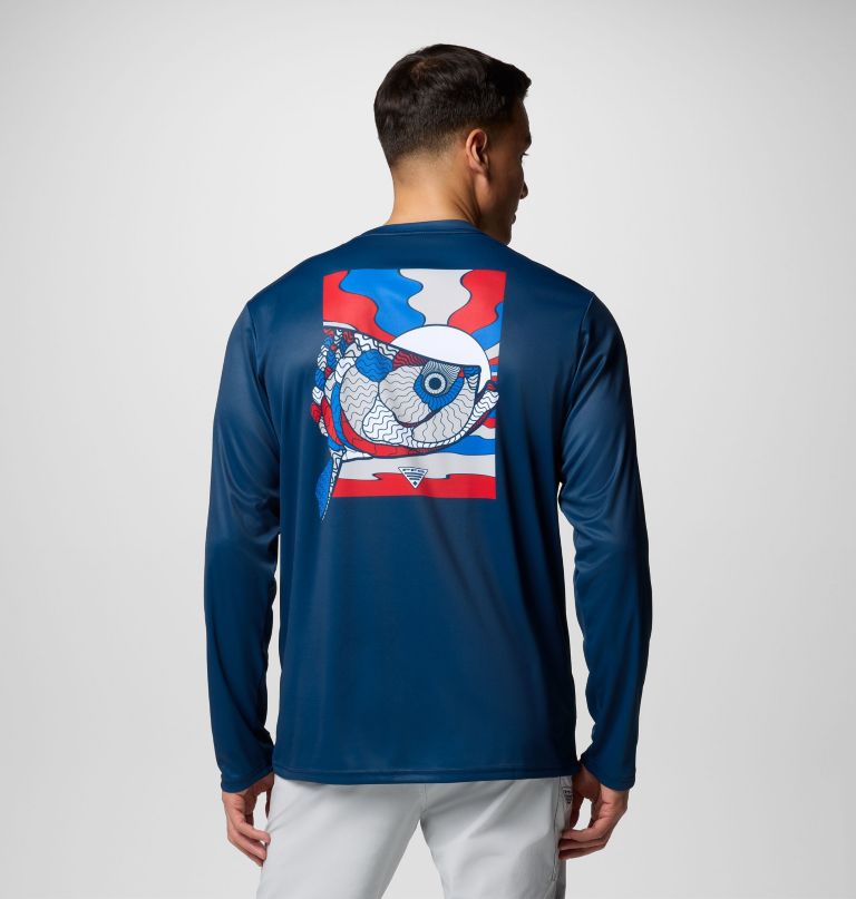 camisa de manga comprida masculina terminal tackle pfg fish shine