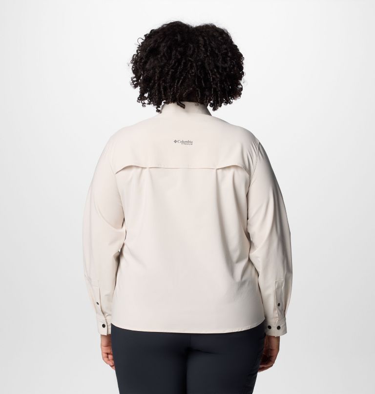 camisa feminina de manga comprida summit valley em tecido plano - tamanhos grandes