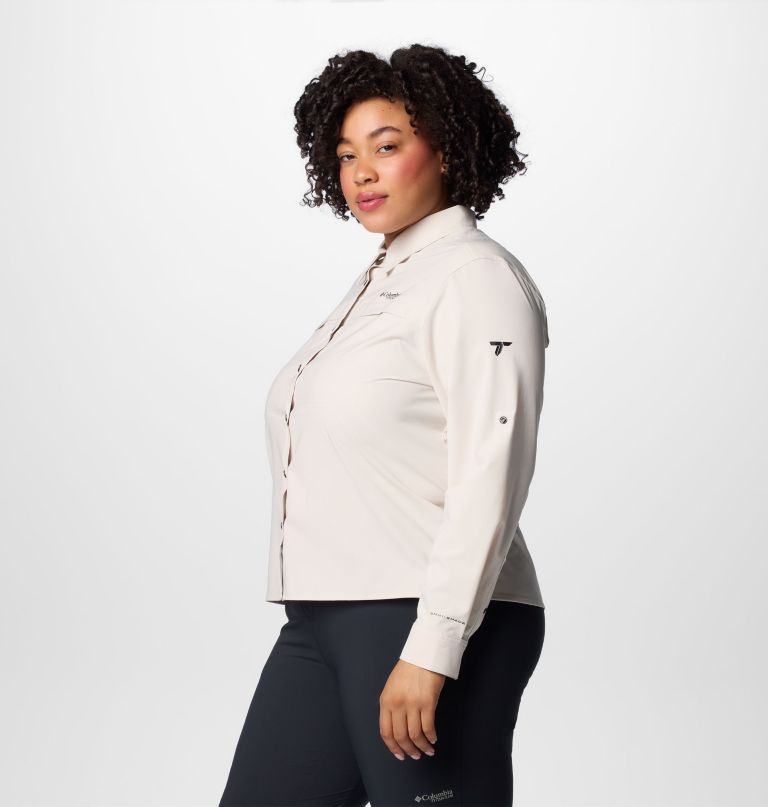 camisa feminina de manga comprida summit valley em tecido plano - tamanhos grandes