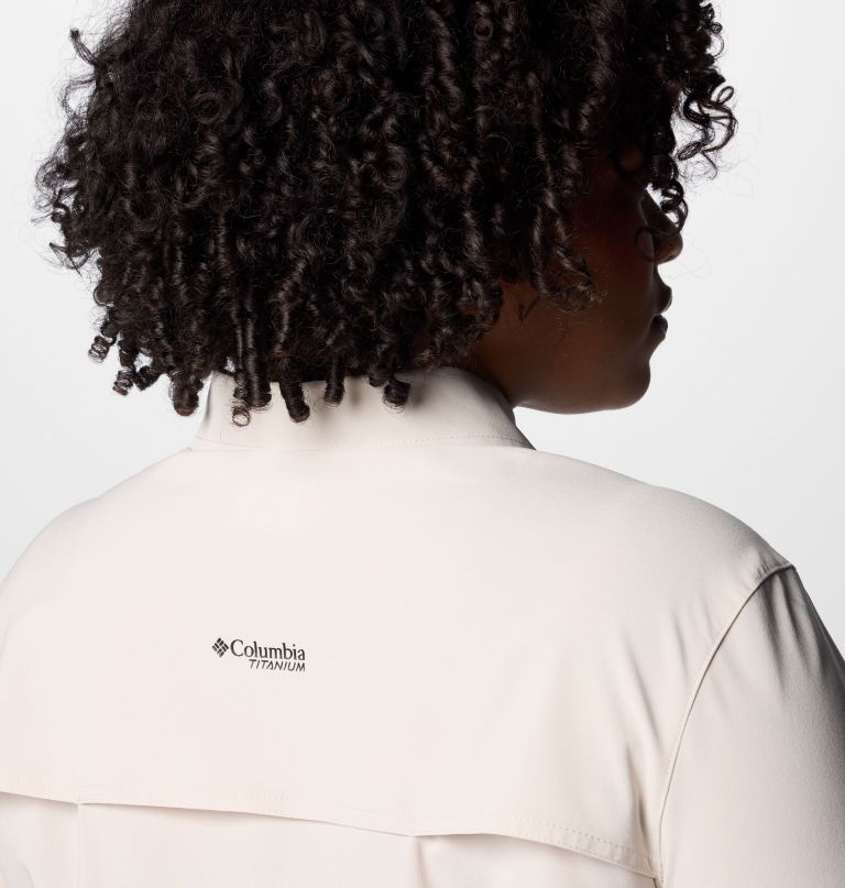 camisa feminina de manga comprida summit valley em tecido plano - tamanhos grandes