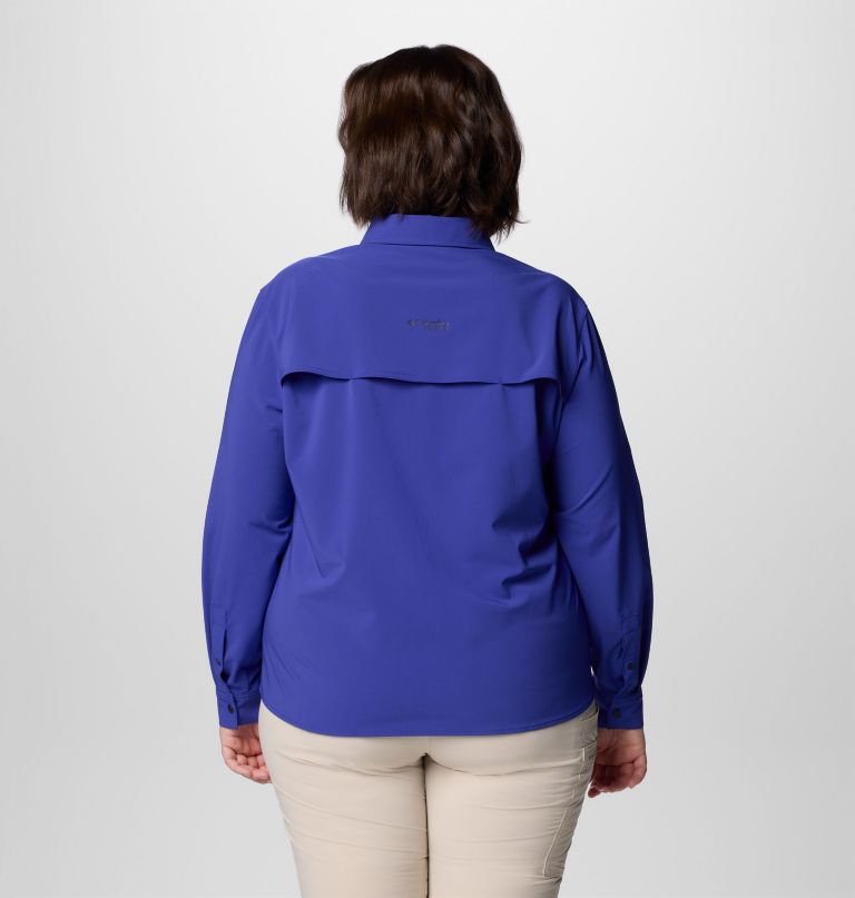 camisa feminina de manga comprida summit valley em tecido plano - tamanhos grandes