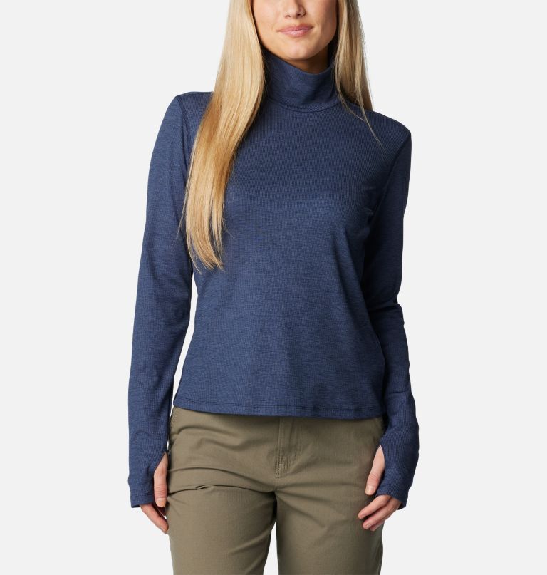 camisa feminina de gola alta e manga comprida em tricô boundless days
