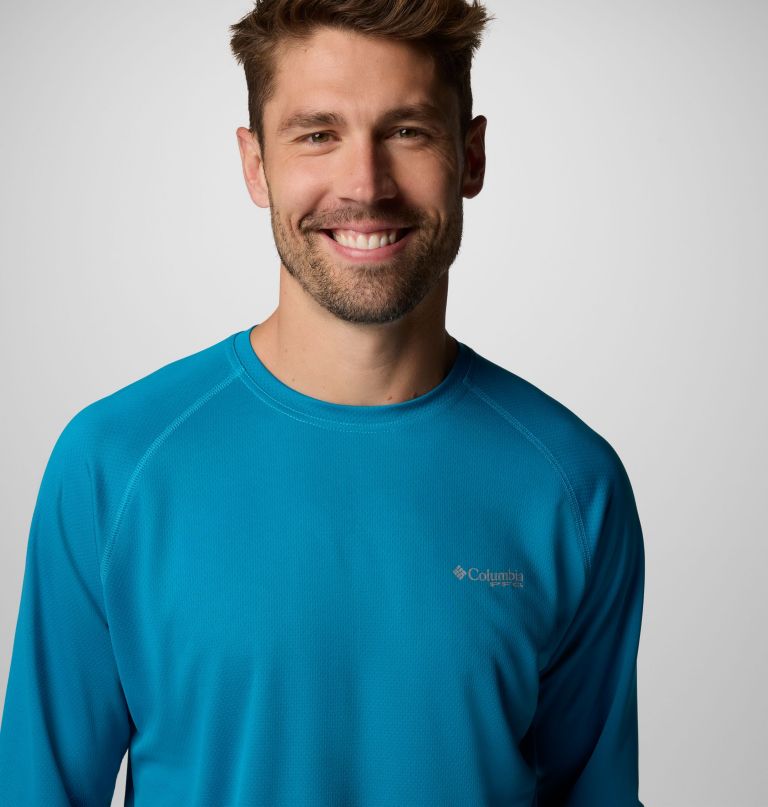 camisa de manga comprida pfg solar stream para homem - tamanho alto