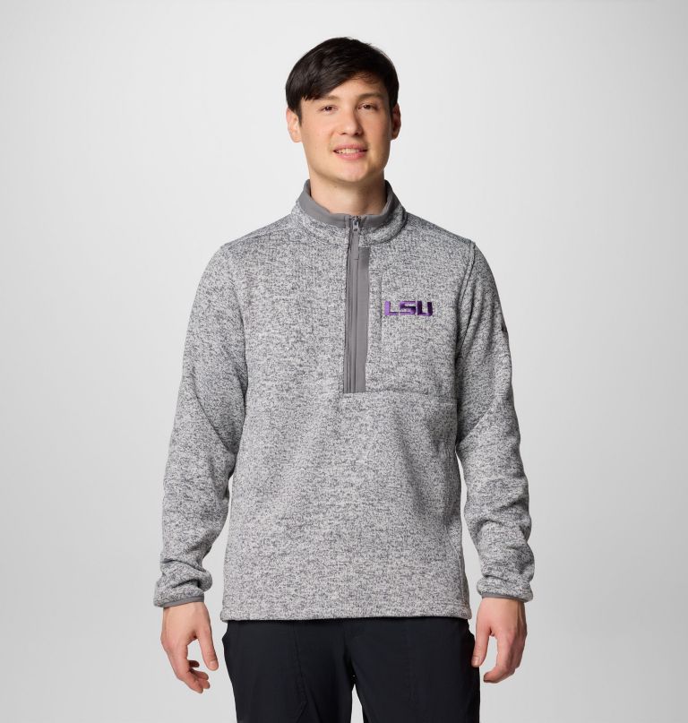 blusa de moletom masculina com meio zíper collegiate sweater weather - lsu