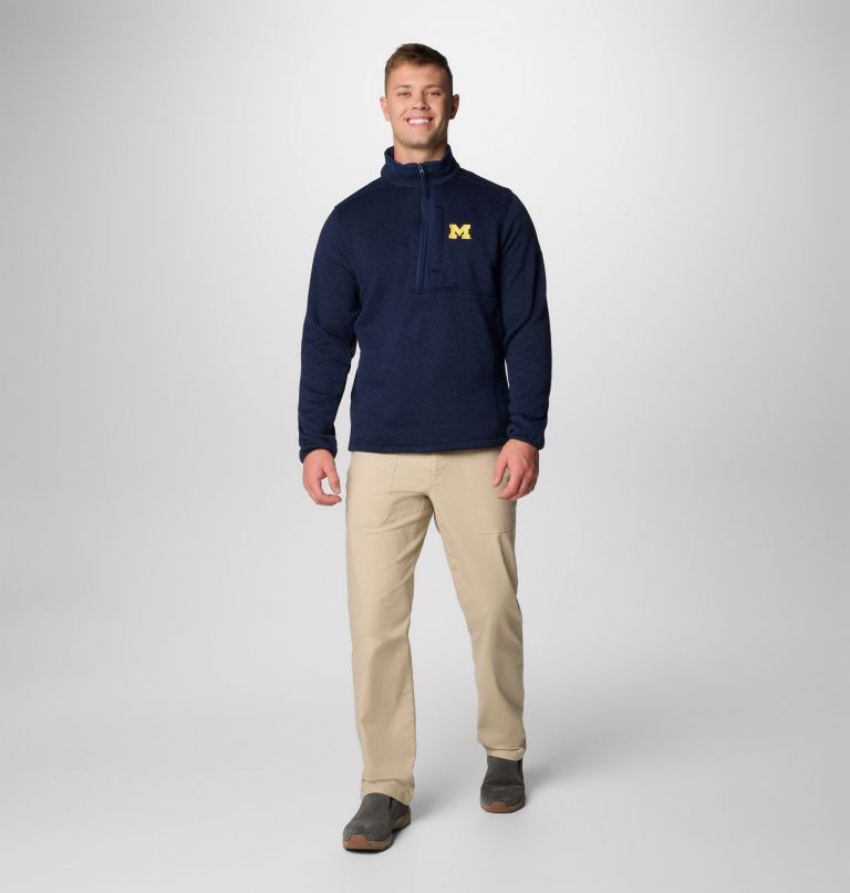 suéter masculino universitário com meio zíper modelo weather - michigan
