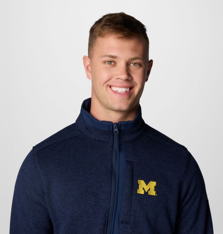 suéter masculino universitário com meio zíper modelo weather - michigan