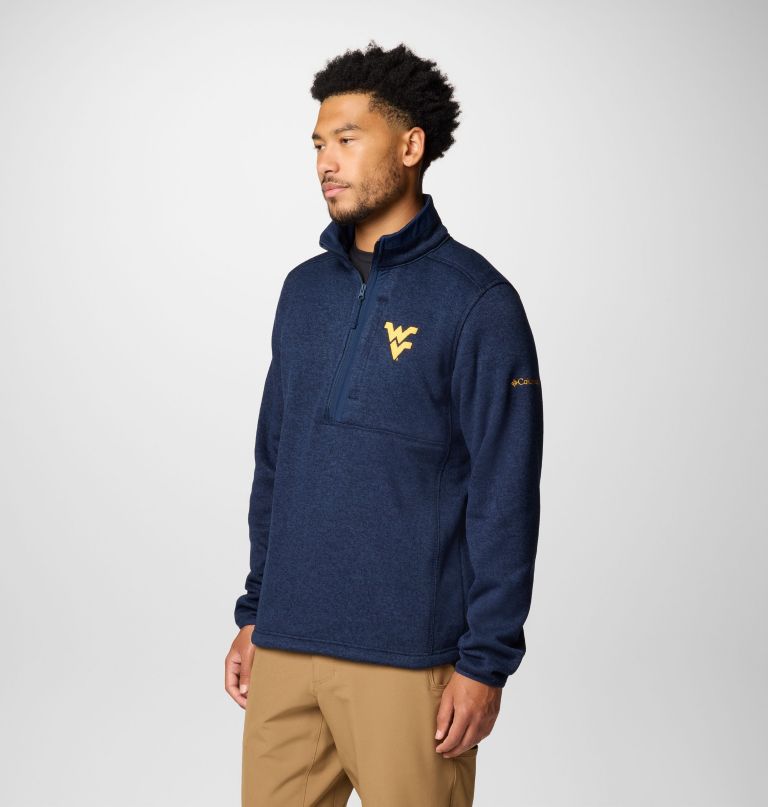 suéter masculino universitário com meio zíper modelo sweater weather - virgínia ocidental