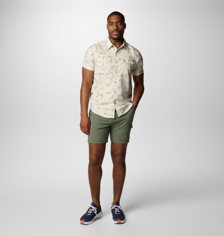 camisa masculina pfg uncharted de manga curta com estampa - tamanho alto
