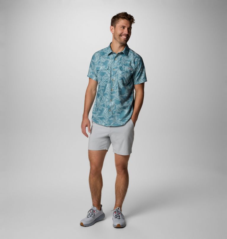 camisa masculina pfg uncharted de manga curta com estampa - tamanho alto