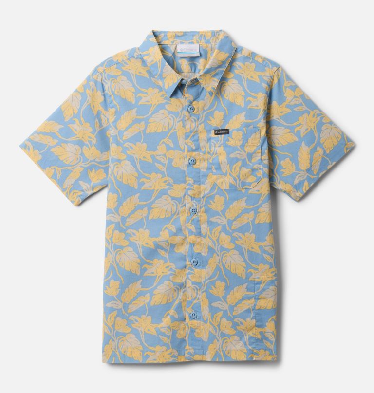 camiseta infantil de manga curta com estampa rapid rivers