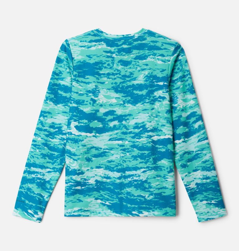 camisa de manga comprida infantil pfg solar stream com estampa.