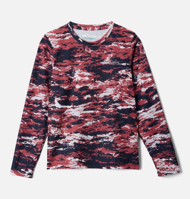 camisa de manga comprida infantil pfg solar stream com estampa.