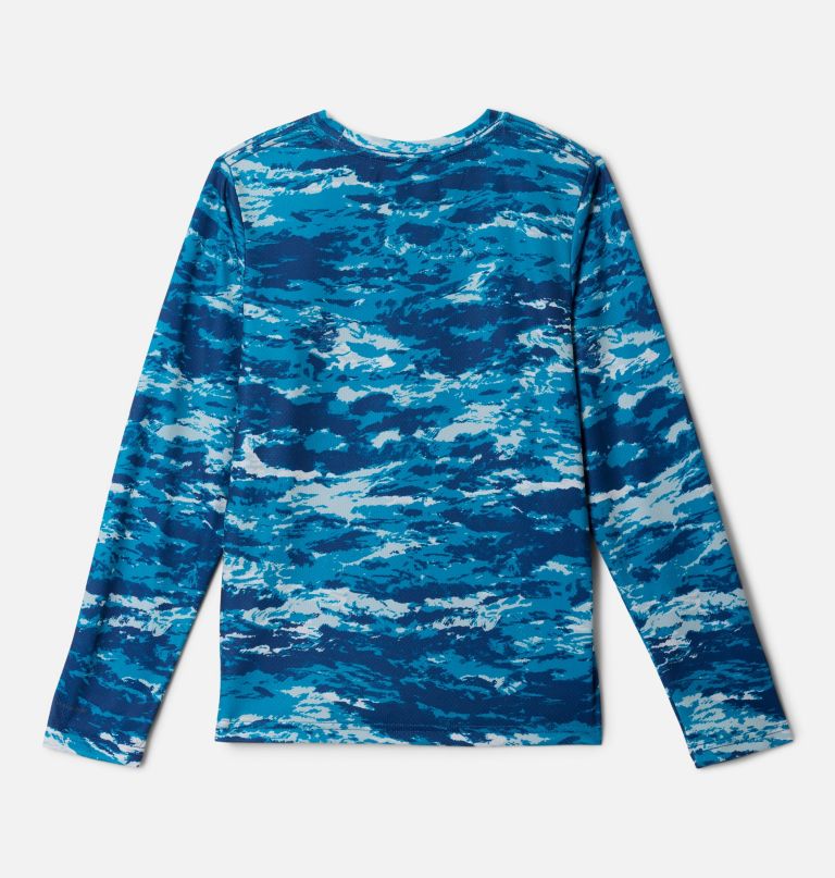 camisa de manga comprida infantil pfg solar stream com estampa.