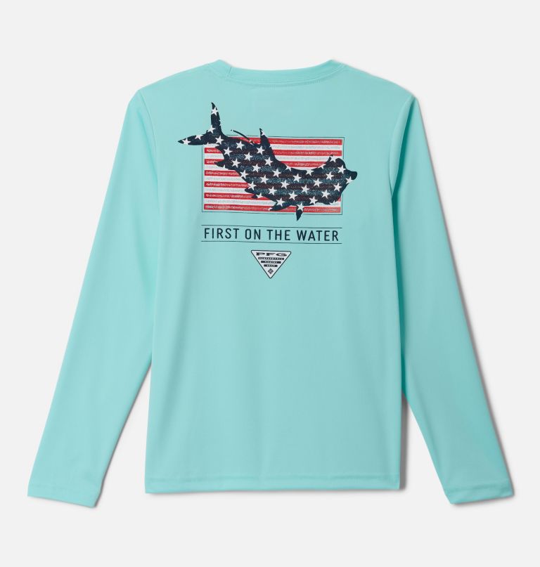 camisa de manga comprida infantil pfg terminal tackle fins and stripes