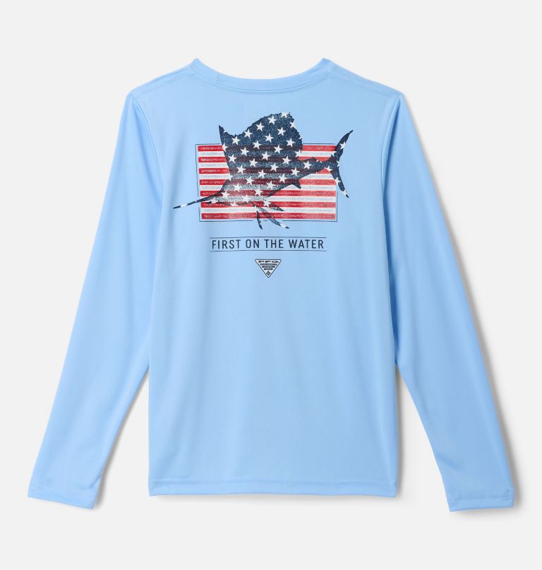 camisa de manga comprida infantil pfg terminal tackle fins and stripes