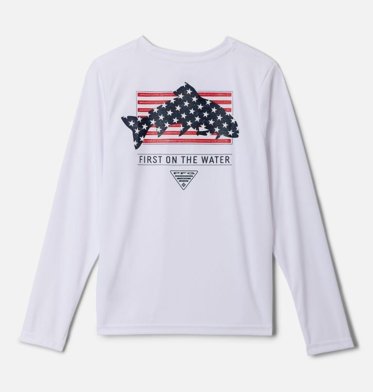 camisa de manga comprida infantil pfg terminal tackle fins and stripes