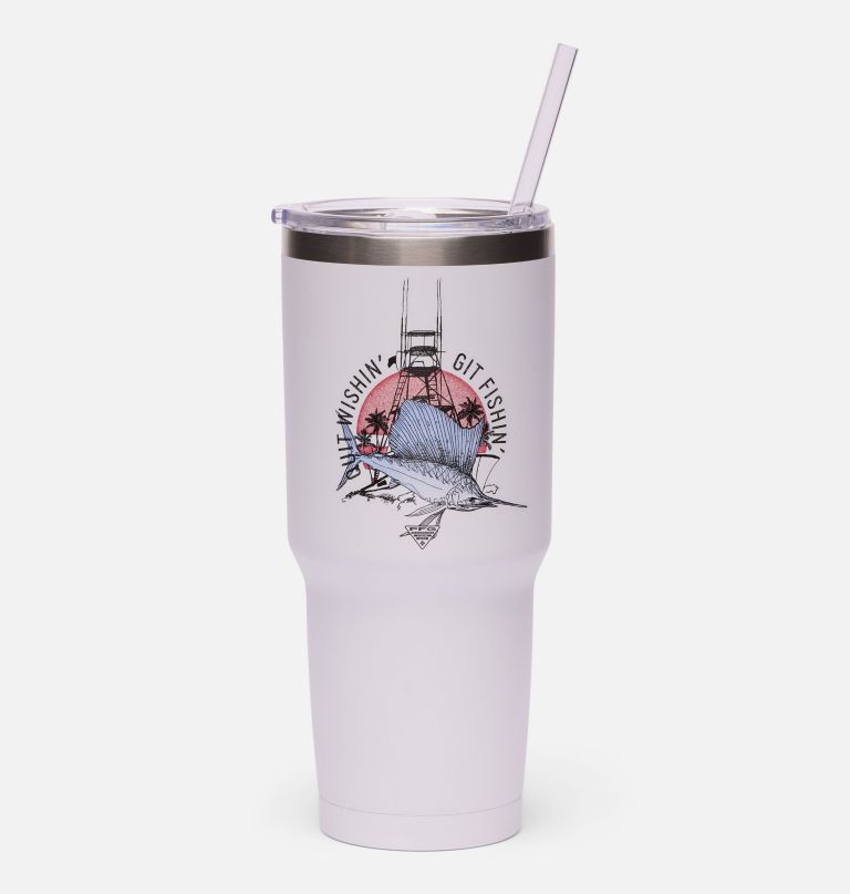 copo térmico de aço inoxidável com canudo - 887 ml 30 oz