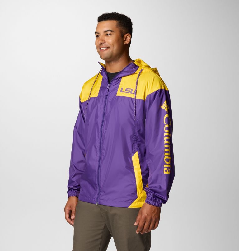 jaqueta corta-vento masculina universitária flash challenger ii - lsu