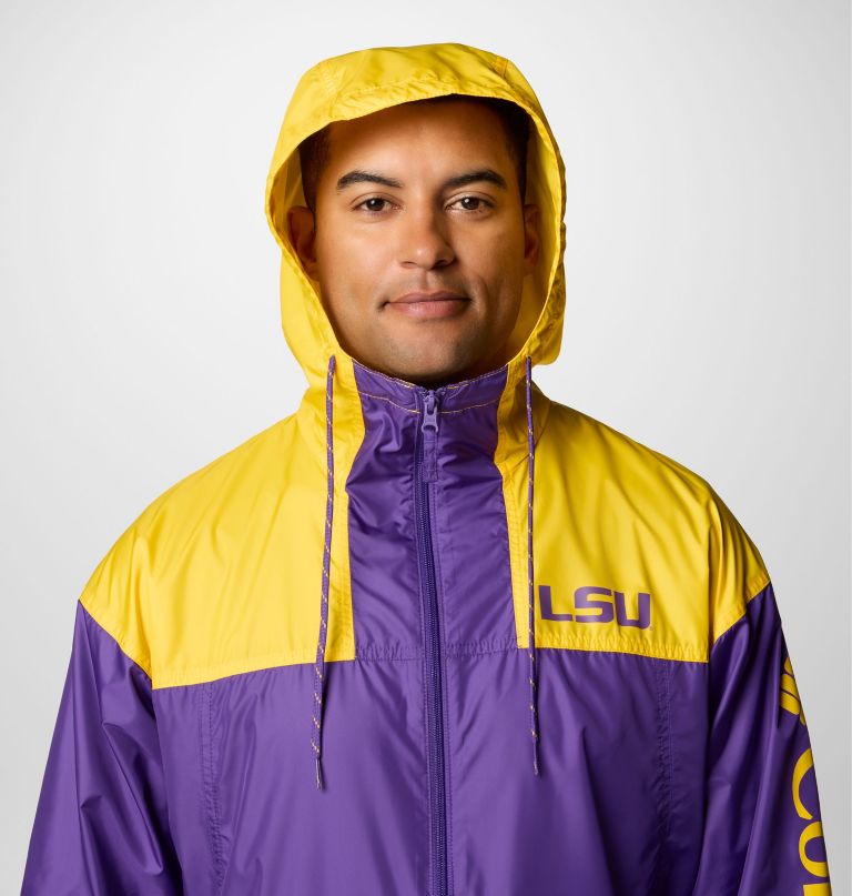 jaqueta corta-vento masculina universitária flash challenger ii - lsu