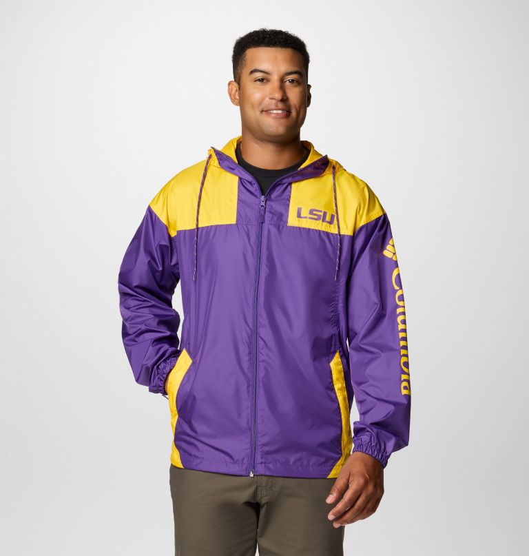 jaqueta corta-vento masculina universitária flash challenger ii - lsu