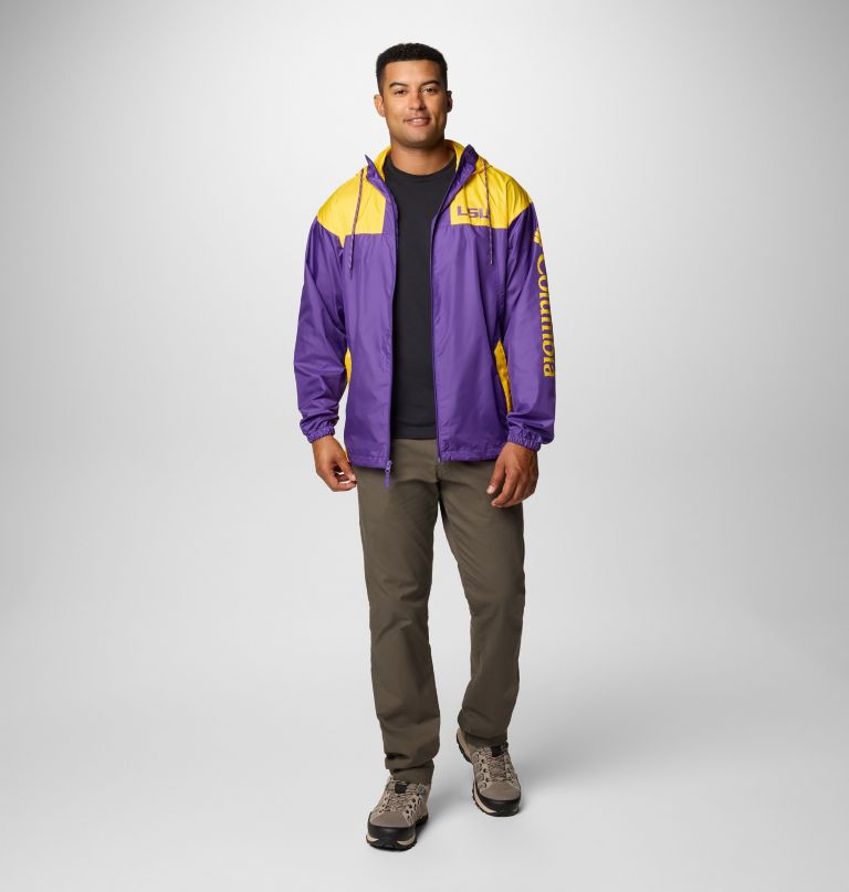 jaqueta corta-vento masculina universitária flash challenger ii - lsu