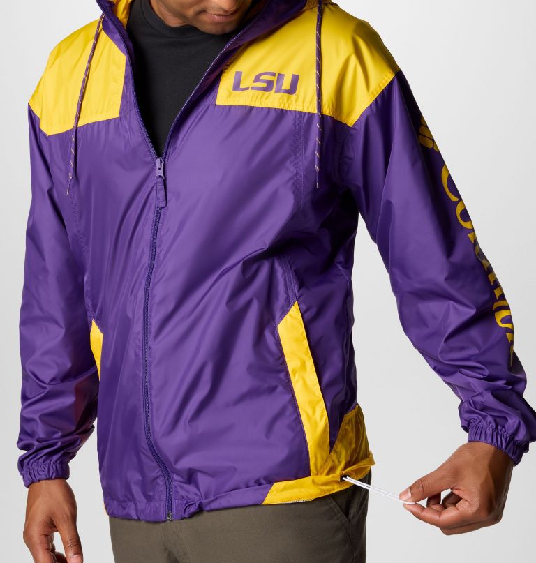 jaqueta corta-vento masculina universitária flash challenger ii - lsu